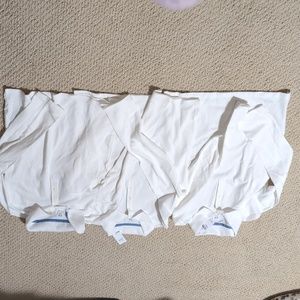 Three new Gap girls white long sleeve polo shirt